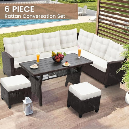 KROFEM 6-Piece Patio Furniture Set, Outdoor Sectional Sofa - Image 6