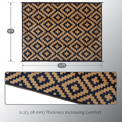 SAND MINE Reversible Mats, Plastic Straw Rug, Modern Area Rug, Large Floor Mat - Image 2