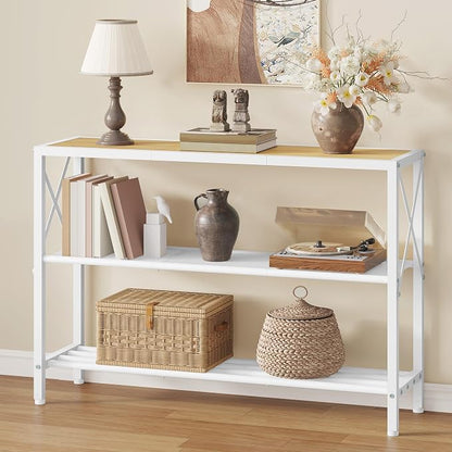 Hoctieon Industrial Console Table, 3 Tier Entryway Tables, Hallway Desk - Image 3