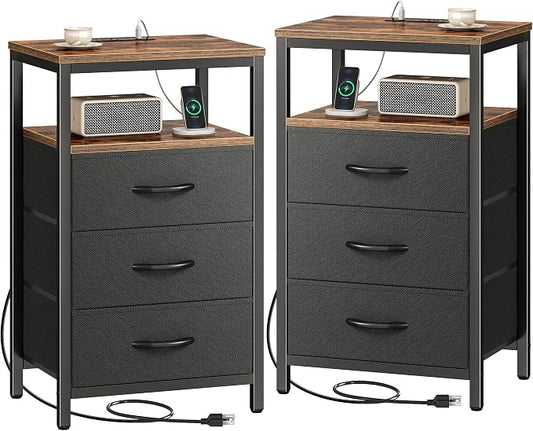 Huuger Nightstands Set of 2, 27.6 Inch End Tables by Huuger
