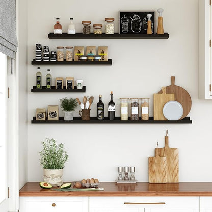 Floating Shelves for Wall, 48 inch Wood Floating Shelves Set of 2, Picture - Image 2
