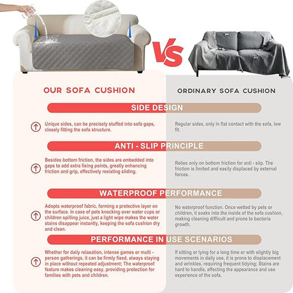 Genina Waterproof Couch Cover, Washable Anti-Slip 51 inch Loveseat Sofa Covers - Image 3