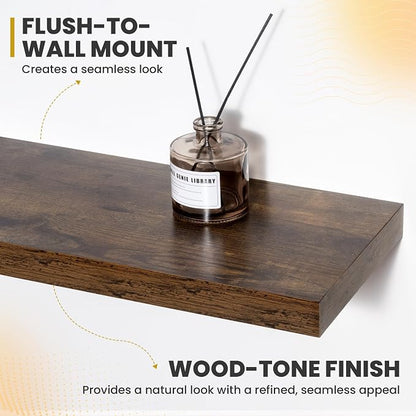 Acovy 30 Inch Floating Shelves, 9.3" Deep Floating Shelf Wall Mounted, Rustic - Image 4