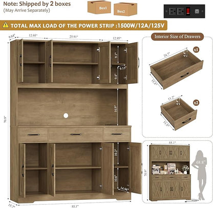 HOSTACK 71" Tall Pantry Cabinet - Image 3