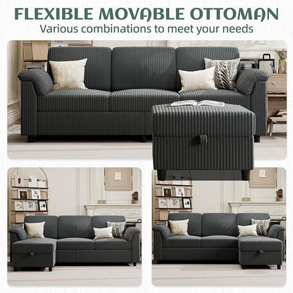 Vongrasig Convertible Sectional Sofa Couch, 3 Seat L Shaped Sofa - Image 7