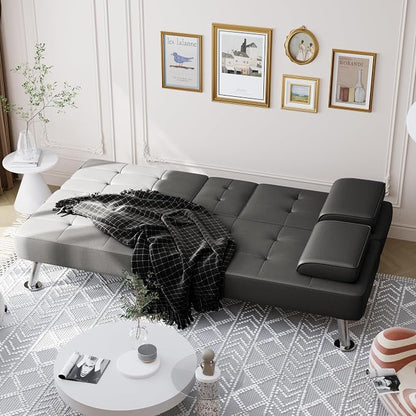 Shahoo Convertible Folding Futon Sofa Bed Sleeper Couch - Image 3