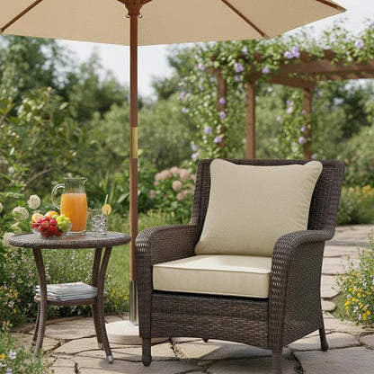 Summsun Patio Chair Cushions 19 x 19 Inch, Faux Linen Outdoor Furniture Cushions - Image 2