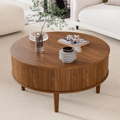Round Fluted Lift Top Coffee Table - Image 3
