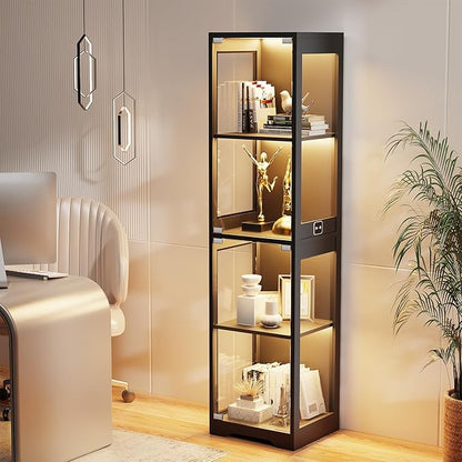 BROTTAR Glass Display Cabinet, 4-Tier Curio Cabinets - Image 6