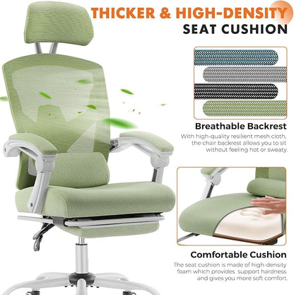 Sweetcrispy Office Computer Desk Chair, Ergonomic High-Back Mesh Rolling Work - Image 3