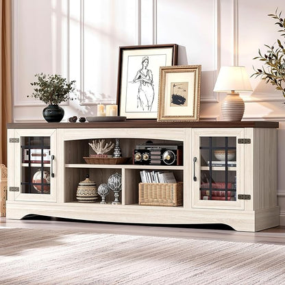 IRONCK Farmhouse TV Stand for 75 Inch TV, Rustic Entertainment Center - Image 3