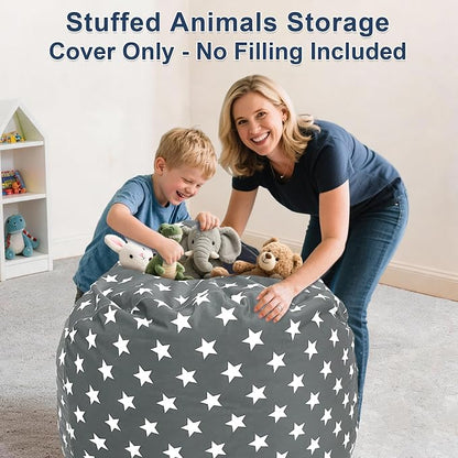 Lukeight Stuffed Animals Storage Bean Bag Chair Cover - Image 2