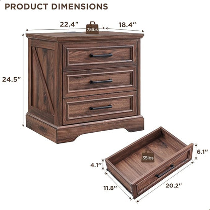 ACCOHOHO Farmhouse Nightstand - Image 2