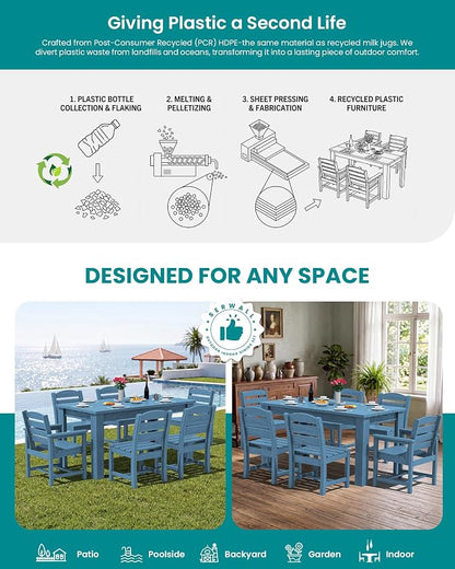 SERWALL HDPE Dining Set for 10 – 2 Tables, 8 Armless + 2 Armchairs. Includes 10 - Image 7
