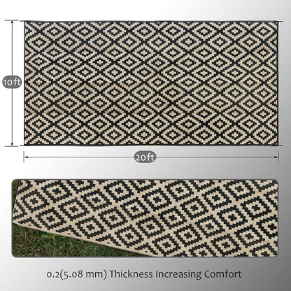 SAND MINE Waterproof Outdoor Rug 10x20 ft, Plastic Reversible Rug, Modern Area - Image 2