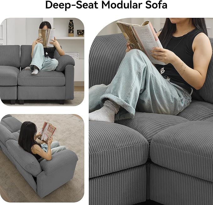 114'' U-Shaped Sectional Couch - Image 6