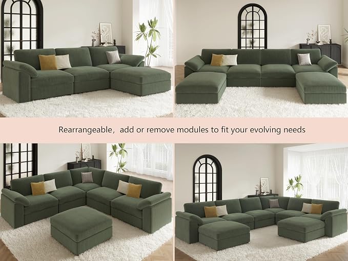 EASE MOOSE Oversized Sectional Modular Sofa, Large U Shape Sectional Couch Wide - Image 7