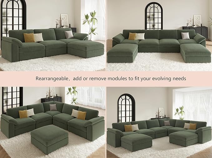 EASE MOOSE Sectional Modular Sofa, Comfty 3 Seat Cloud Couch, FSC Certified - Image 7