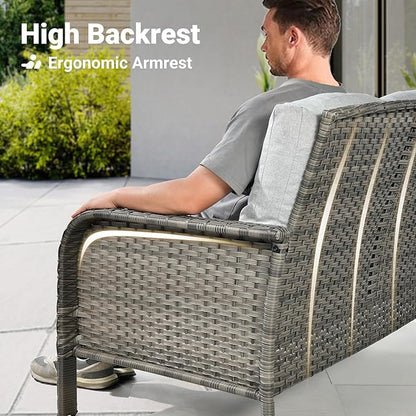 ovios 4-Piece Patio Furniture Set, Outdoor Wicker Sofa - Image 2