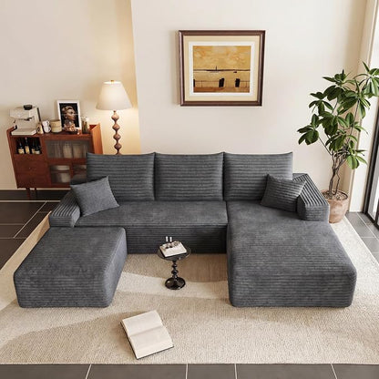 95" Cloud Sectional Couch U-Shaped Chaise - Image 6