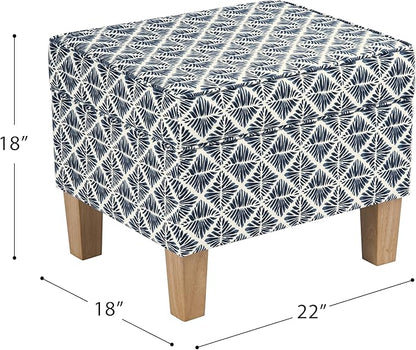 HomePop Home Decor |Upholstered Modern Rectangular Storage Ottoman | Hinged Lid - Image 3