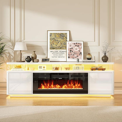 70" Fireplace TV Stand with Double LED Lights - Image 6
