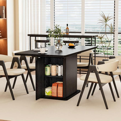 Extendable Black Kitchen Dining Table - Image 4