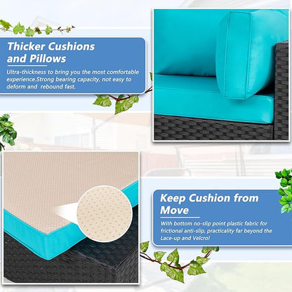 5 Piece Outdoor Patio Furniture Set, All Weather Conversation Set - Image 3