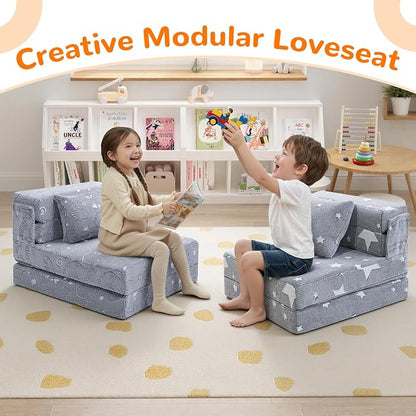 MeMoreCool Kids Floor Mattress Glow in The Dark, Convertible Sofa Couch - Image 6