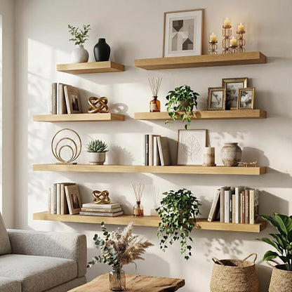 FLYJOE Floating Shelves for Wall, 20 Inch Floating Shelves Set of 2, Kitchen - Image 3