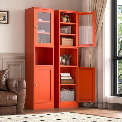 YAUWOH 2-Door Metal Storage Cabinet, Tall Slim Pantry Organizer - Image 4