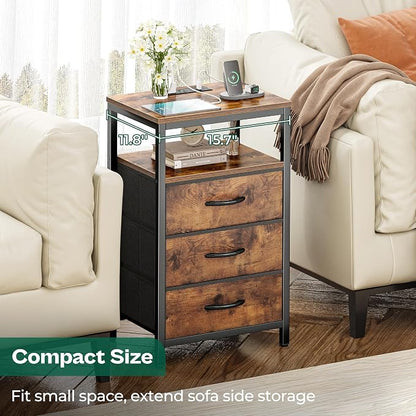 Huuger Nightstands Set of 2, 27.6 Inch End Tables - Image 4
