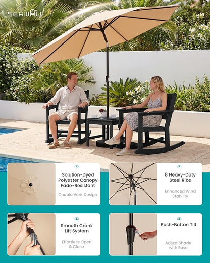 SERWALL Outdoor Rocking Chairs Set of 2 - Image 3
