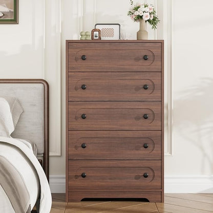Garvee 5 Drawer Dresser for Bedroom, Wooden Mid Century Modern Chest of Drawers - Image 3