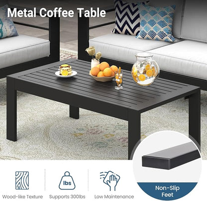 Wisteria Lane Metal Patio Furniture Sofa, All-Weather Outdoor Couch - Image 7