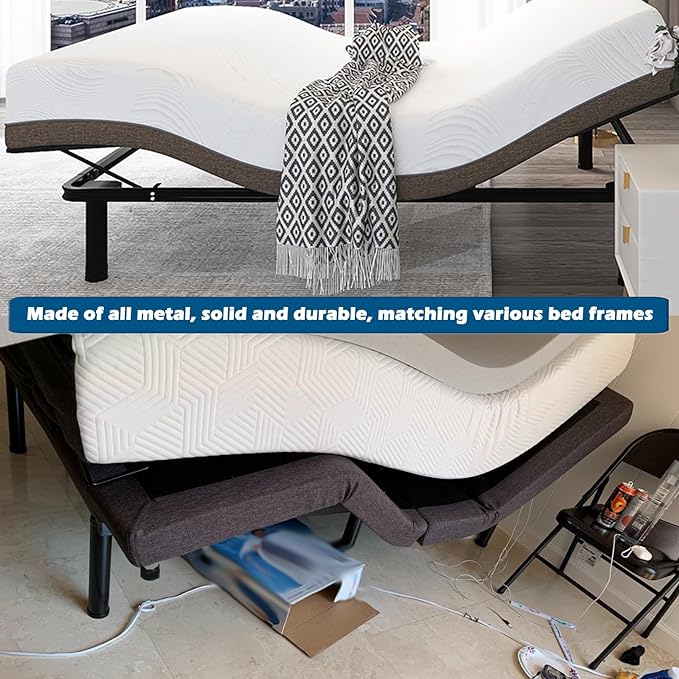 9 Inch Metal Adjustable Bed Base Frame Leg Replacement Heavy Duty Extra Height - Image 2