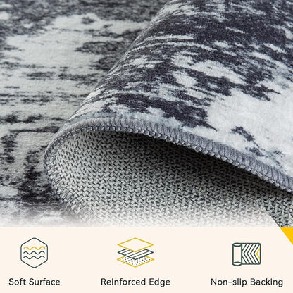 RELEANY Washable Area Rugs 6'x9' Non-Slip Modern Abstract Soft - Image 3