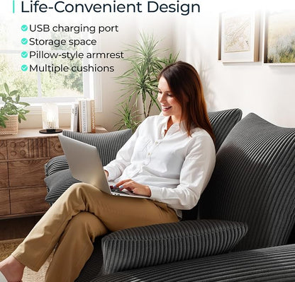 LINSY HOME 90.5'' Sectional Sleeper Sofa - Image 5