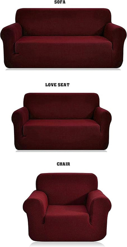Fancy Linen Sure Fit Stretch Sterling Sofa Love Seat and Chair Slipcover Solid by Unknown