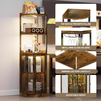 EOYUTLLY Corner Bar Cabinet - Image 6