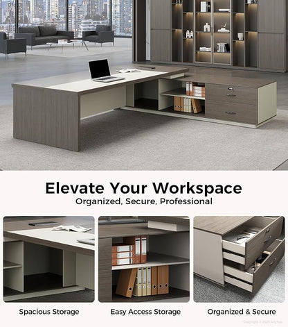 79" L-Shaped Executive Desk - Image 7