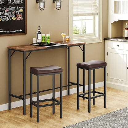 HOOBRO Bar Chairs, 24.8 Inches, 2.4" Thick Upholstery, - Image 2