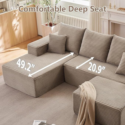 107" Cloud Modular Sectional Couches, Modern Convertible U Shaped Couch - Image 6