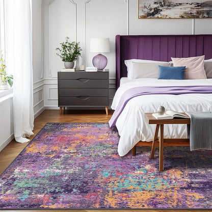 RELEANY Washable Area Rugs 5'x8' Non-Slip Modern Abstract Soft - Image 3
