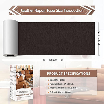 KING MOUNTAIN Leather Repair Patch, 4 x 63 Inches self Adhesive Leather Repair - Image 4