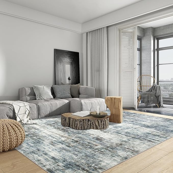 9x12 Area Rugs Washable Rug: Modern Abstract Living Room Rug Soft Anti-Skid - Image 4