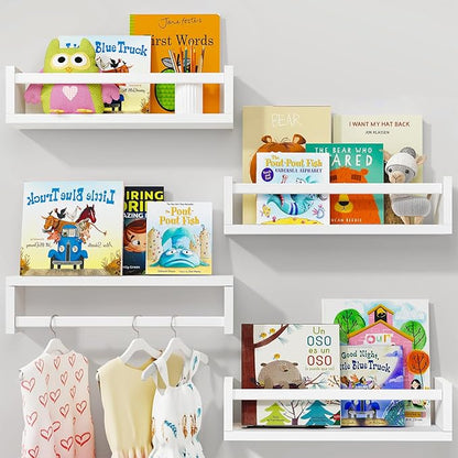 Fixwal Floating Book Shelves for Wall, 16.5 Inch Nursery Book Shelves for by Fixwal