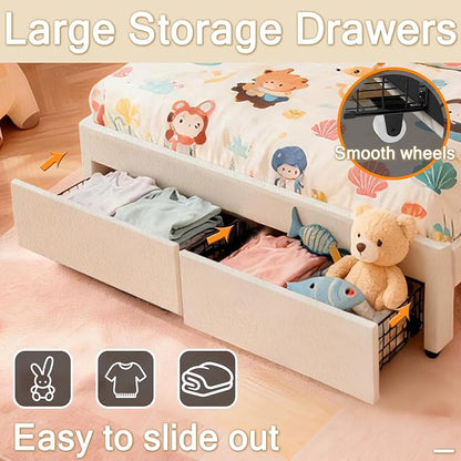 White Upholstered Bed Children’s Bed - Image 6