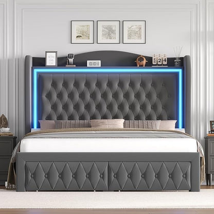 Queen Bed Frame 55" Tall Headboard - Image 6