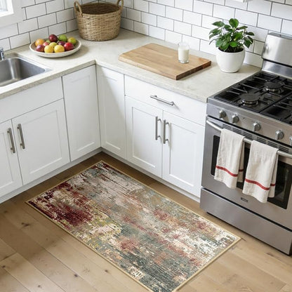 RELEANY Washable Area Rugs 2'x4' Non-Slip Modern Abstract Soft - Image 3